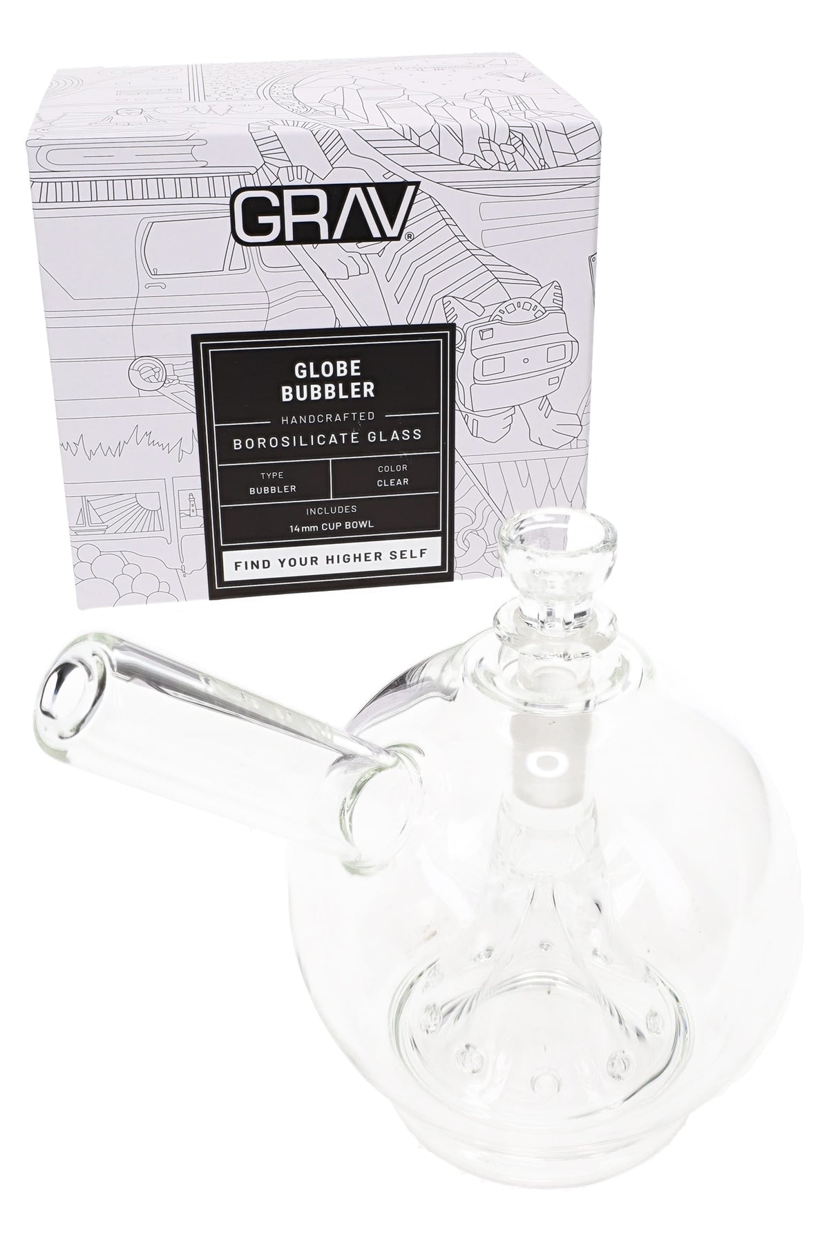 GRAV Clear Globe Glass Bubbler – 4.75″ – 14.5 mm