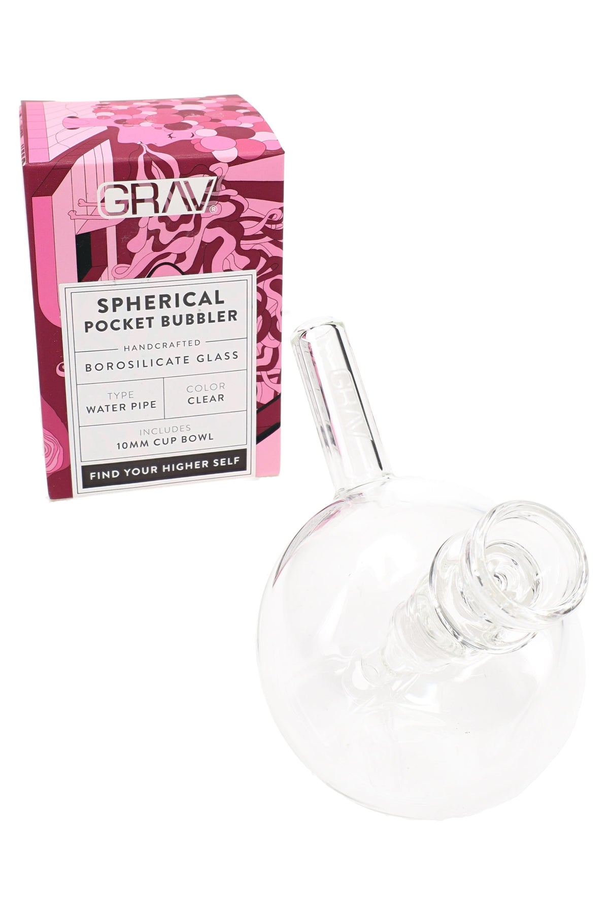 GRAV Spherical Pocket Bubbler – 10 mm Female – Clear – 4″
