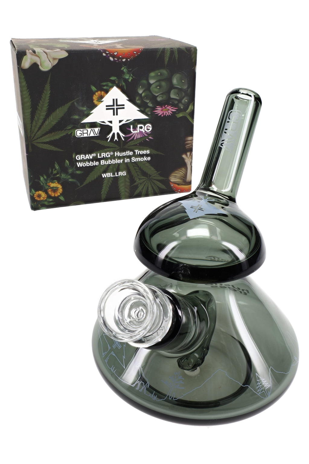 GRAV x LRG Hustle Trees Wobble Bubbler – Smoke – 14 mm
