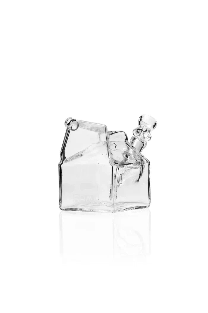 GRAV Clear Milk Carton Pocket Bubbler – 3.25″