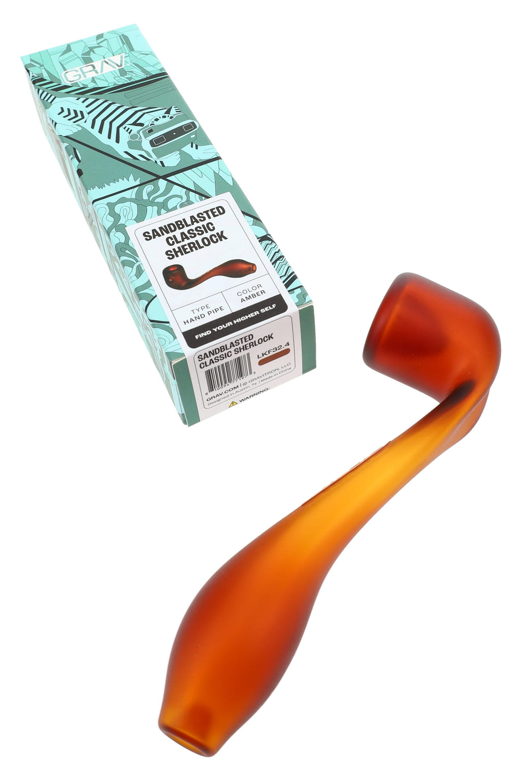 GRAV Sandblasted Classic Sherlock Hand Pipe – 5½″