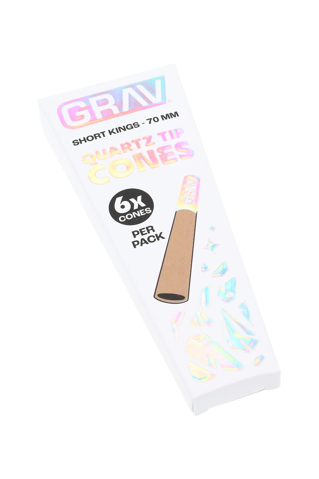 GRAV Short Kings Quartz Tip Cones – 70 mm – 6/Pack – 16-Count Display