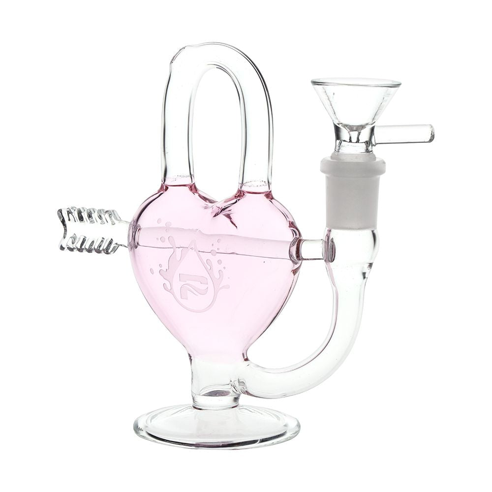 Pulsar Arrow Heart Glass Water Pipe - 5" / 14mm F