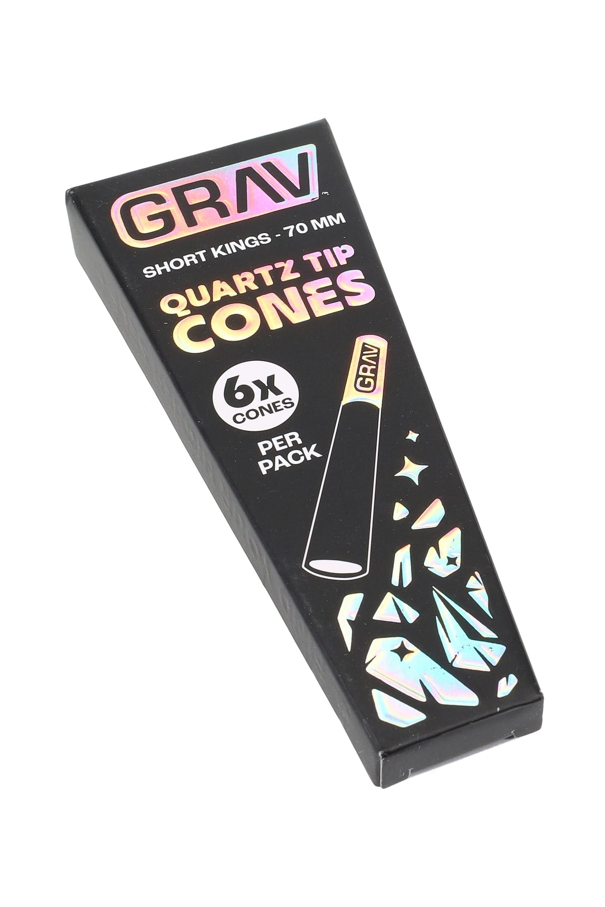GRAV Short Kings Quartz Tip Cones – 70 mm – 6/Pack – 16-Count Display