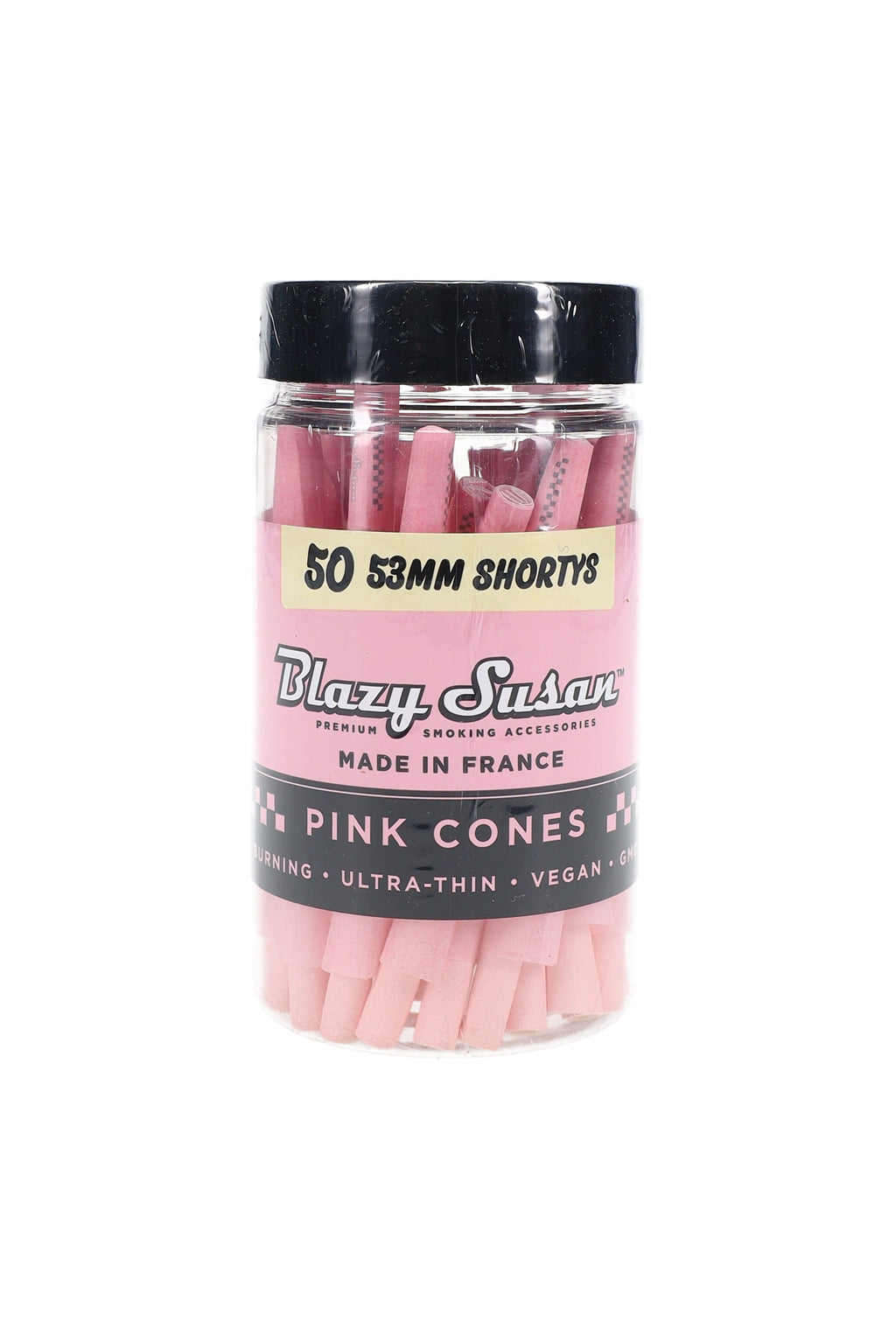 Blazy Susan Shorty Pre-Rolled Cones – 53 mm – 50-Count Jar